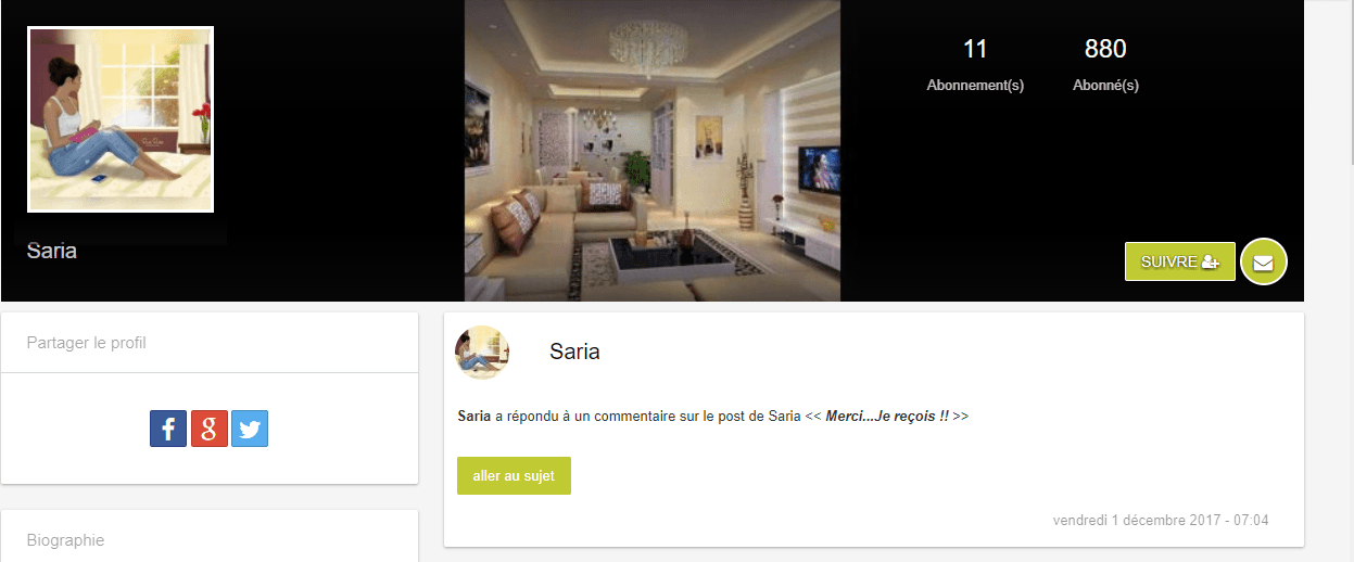 A la découverte de l’auteure Saria .